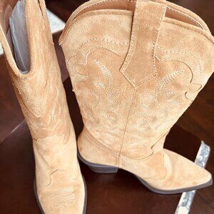 Zara genuine suede cowboy boots